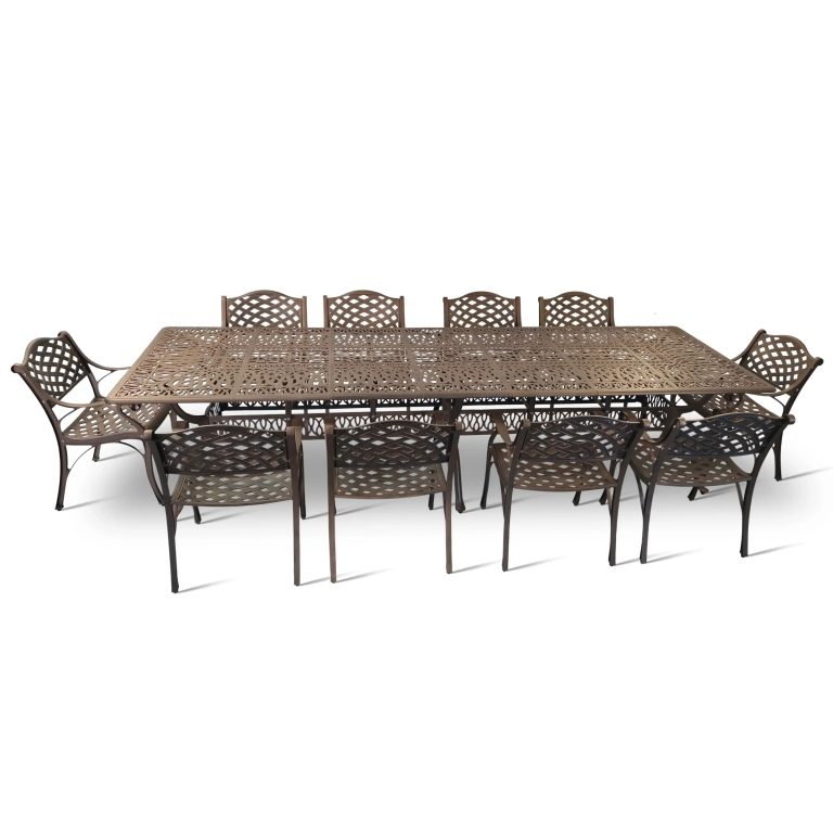 10 Seater Lattice with 320cm x 110cm Elizabeth Table (RECTANGLE)