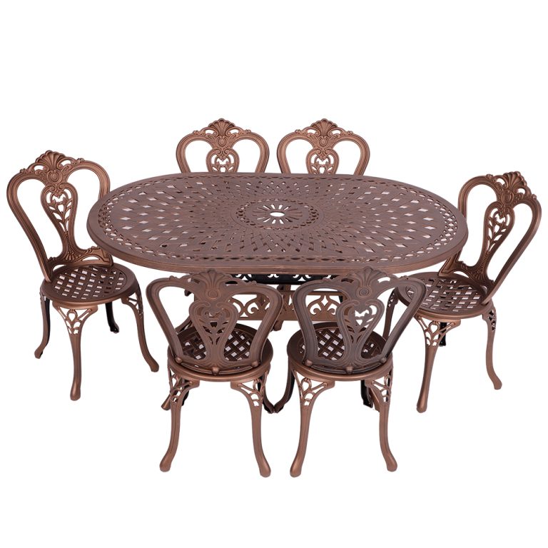 6 Seater Victoria with 150cm x 96cm Lattice Table (OVAL)