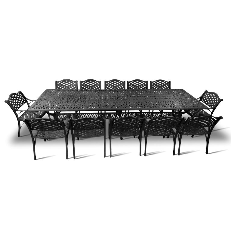 12 Seater Lattice with 320cm x 110cm Elizabeth Table (RECTANGLE)
